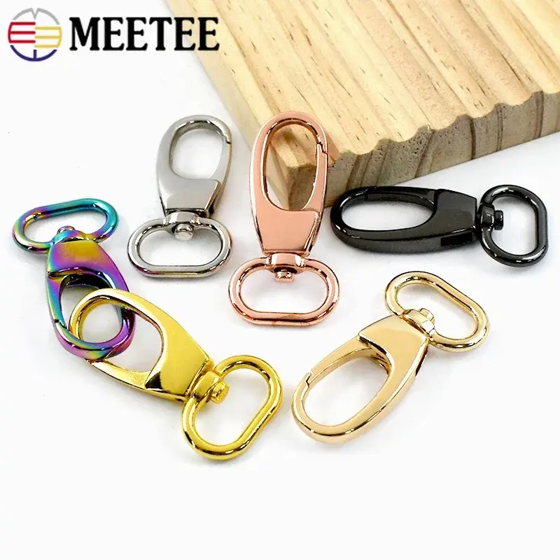 Meetee 5-30Pc 20mm Metal Bag Strap Buckles Handbag Swivel Lobster Clasp Keychain Dog Collar Hook Buckle DIY Hardware Accessories