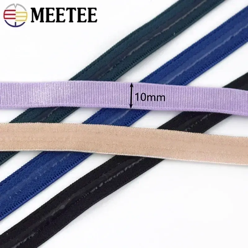 2/4/10/20M 10mm Silicone Elastic Band For Clothes Bra Non-slip Stretch Ribbon Underwear Rubber Bands DIY Belt Sewing Accessories
