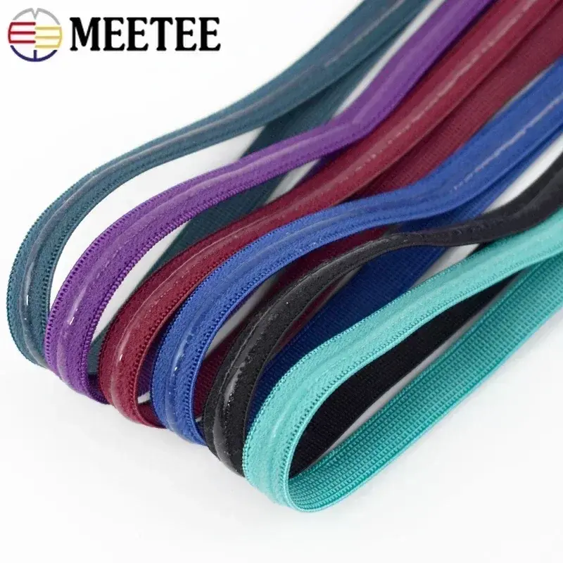 2/4/10/20M 10mm Silicone Elastic Band For Clothes Bra Non-slip Stretch Ribbon Underwear Rubber Bands DIY Belt Sewing Accessories