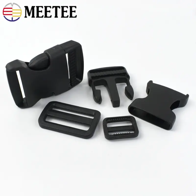 2/5Sets 20-50mm Plastic Buckles for Backpack Release Closure Buckle Webbing Tri-Glide Slider Ring Clasp DIY Sewing Accessories