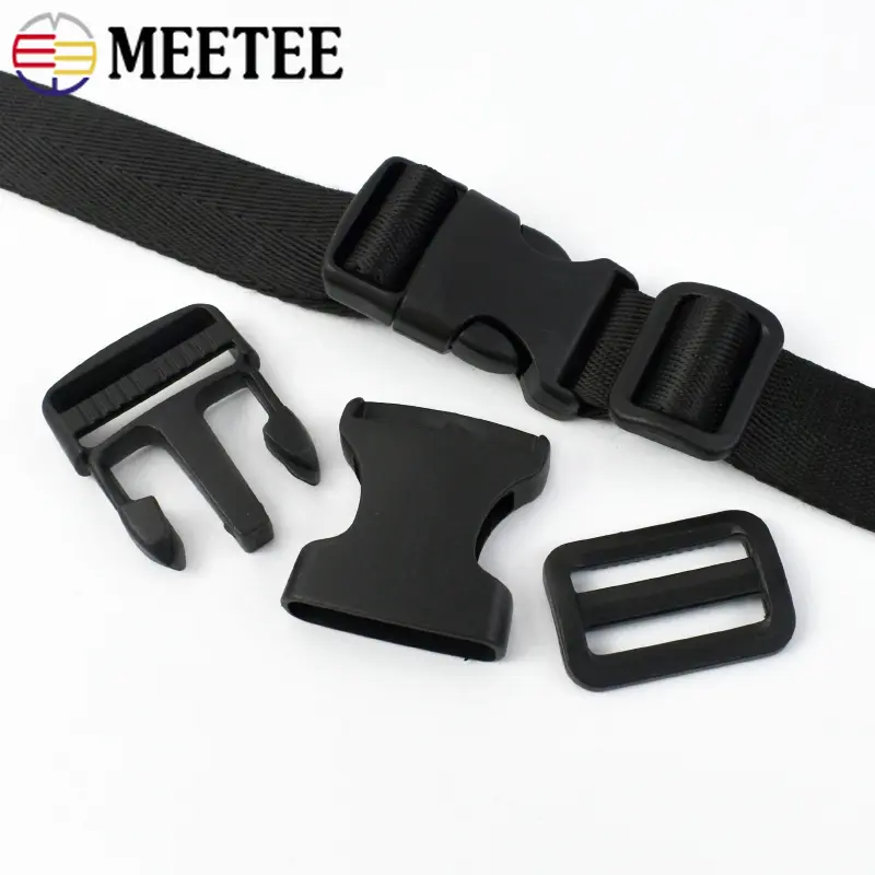 2/5Sets 20-50mm Plastic Buckles for Backpack Release Closure Buckle Webbing Tri-Glide Slider Ring Clasp DIY Sewing Accessories