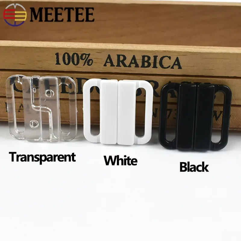 20Sets 10/15/20/25mm Plastic Bra Buckles Underwear Bikini Strap Clasp Closure Swimwear Button Hooks DIY Sewing Accessories
