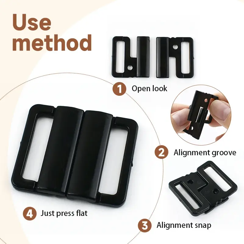 20Sets 10/15/20/25mm Plastic Bra Buckles Underwear Bikini Strap Clasp Closure Swimwear Button Hooks DIY Sewing Accessories