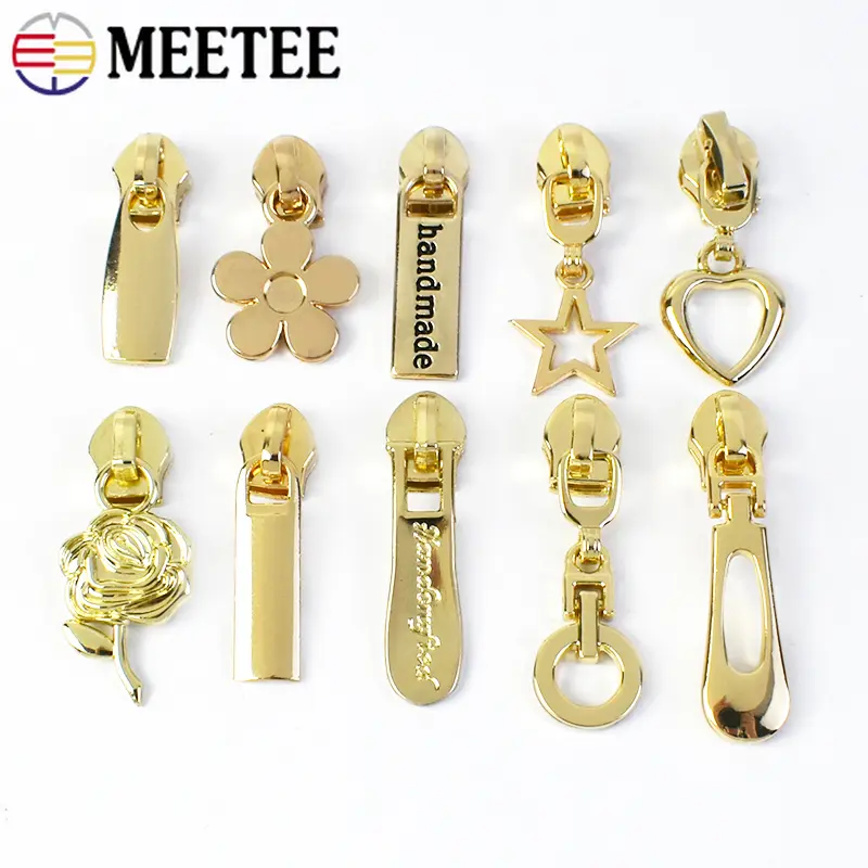 5/10Pcs 5# Zipper Sliders for Nylon Zippers Tape Bag Purse Zips Pulls Shoes Coat Zip Heads Repair Kits DIY Sewing Accessories