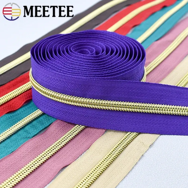1-5M 5# Nylon Zippers Tape For Sewing Bag Plastic Zipper By The Meter Jacket Closure Zips Garment Zip Repair Kit DIY Accessories