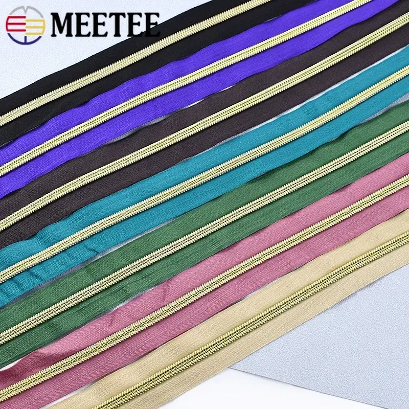 1-5M 5# Nylon Zippers Tape For Sewing Bag Plastic Zipper By The Meter Jacket Closure Zips Garment Zip Repair Kit DIY Accessories
