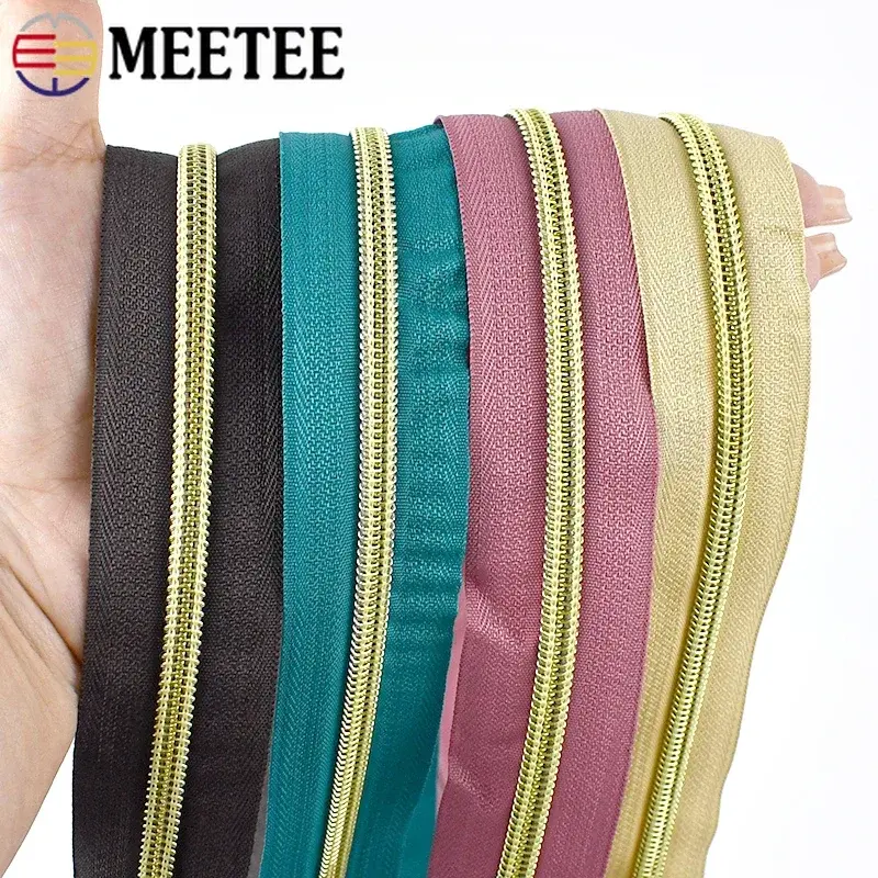 1-5M 5# Nylon Zippers Tape For Sewing Bag Plastic Zipper By The Meter Jacket Closure Zips Garment Zip Repair Kit DIY Accessories