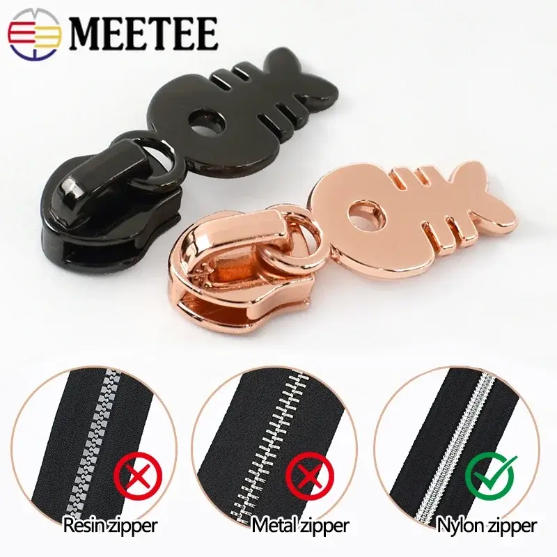 5/10/20Pcs 5# Zipper Pulls for Sewing Nylon Zippers Tape Bags Pocket Zips Sliders Head Clothing Luggage DIY Garment Accessories