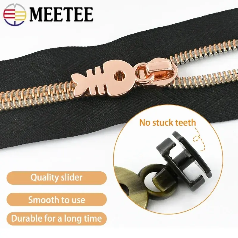 5/10/20Pcs 5# Zipper Pulls for Sewing Nylon Zippers Tape Bags Pocket Zips Sliders Head Clothing Luggage DIY Garment Accessories