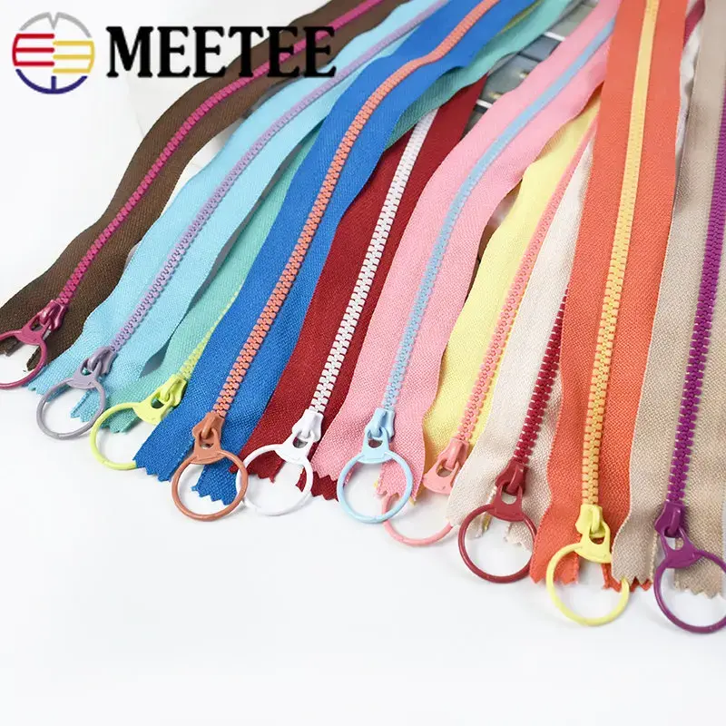 5/10Pcs 3# Colored Resin Zippers O Ring Zipper Pulls Jacket Closure Zips Wallet Sewing Zip Repair Kit DIY Decoration Accessories