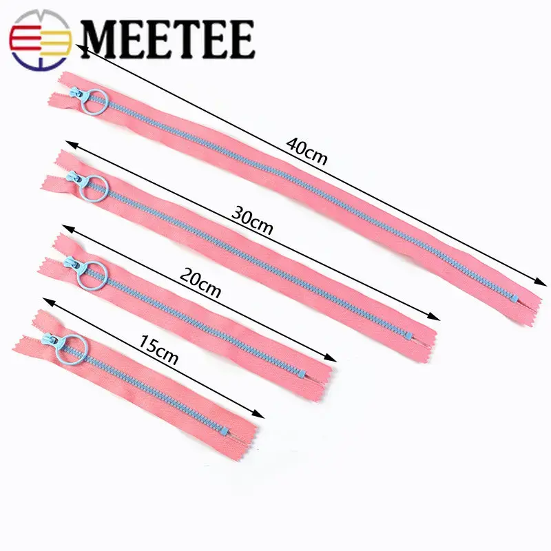 5/10Pcs 3# Colored Resin Zippers O Ring Zipper Pulls Jacket Closure Zips Wallet Sewing Zip Repair Kit DIY Decoration Accessories