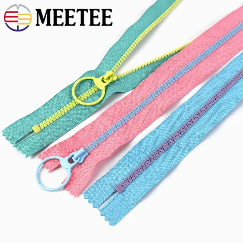 5/10Pcs 3# Colored Resin Zippers O Ring Zipper Pulls Jacket Closure Zips Wallet Sewing Zip Repair Kit DIY Decoration Accessories