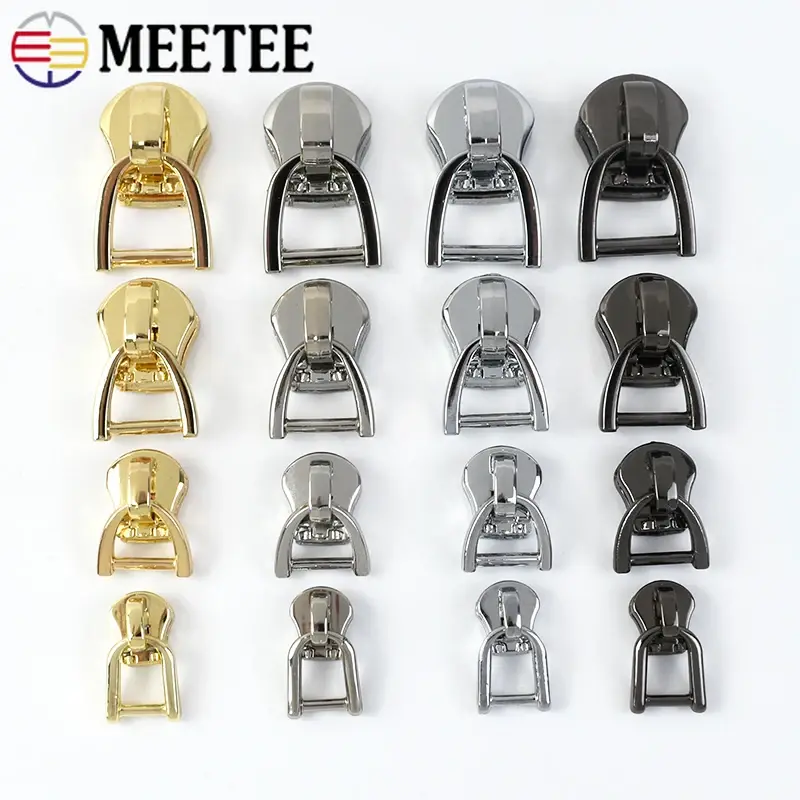 10Pcs 3/5/8/10# Zipper Sliders for Metal Zippers D Ring Zips Pulls Bag Repair Kit DIY Luggage Sewing Accessories