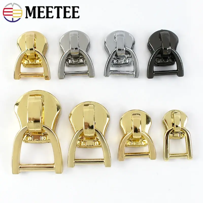 10Pcs 3/5/8/10# Zipper Sliders for Metal Zippers D Ring Zips Pulls Bag Repair Kit DIY Luggage Sewing Accessories