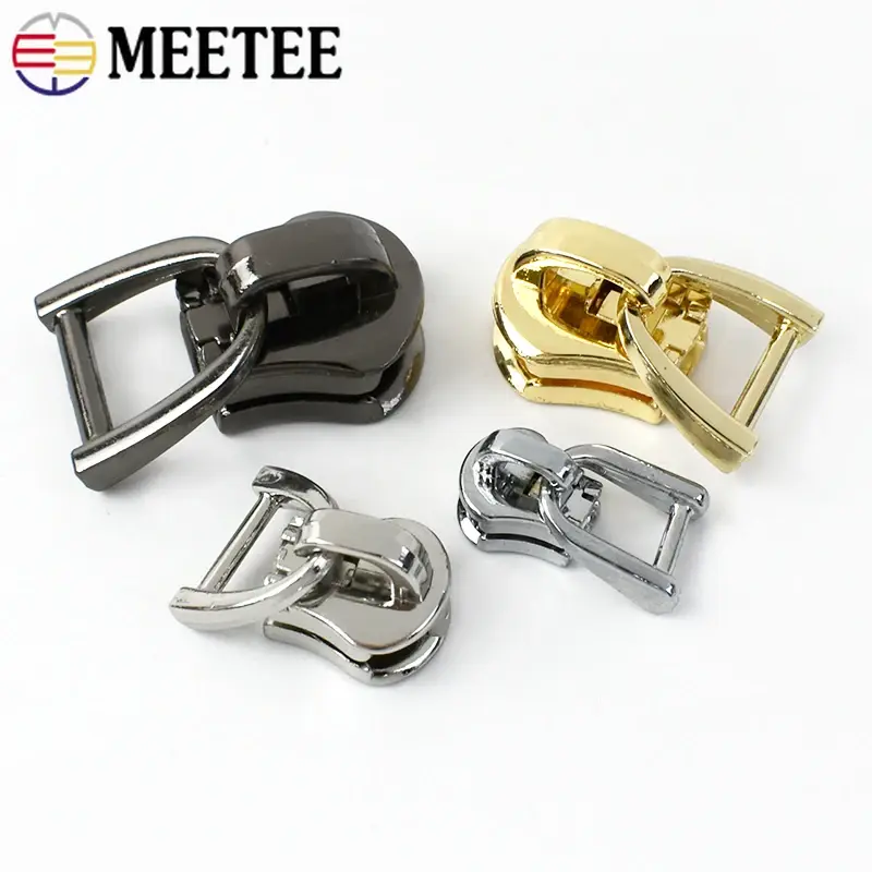 10Pcs 3/5/8/10# Zipper Sliders for Metal Zippers D Ring Zips Pulls Bag Repair Kit DIY Luggage Sewing Accessories