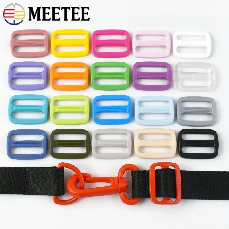 20Pcs 15/20/25mm Plastic Ring Buckles for Backpack Belt Tri-Glide Slider Clasp Webbing Bag Strap Adjuster Hooks Sewing Accessory