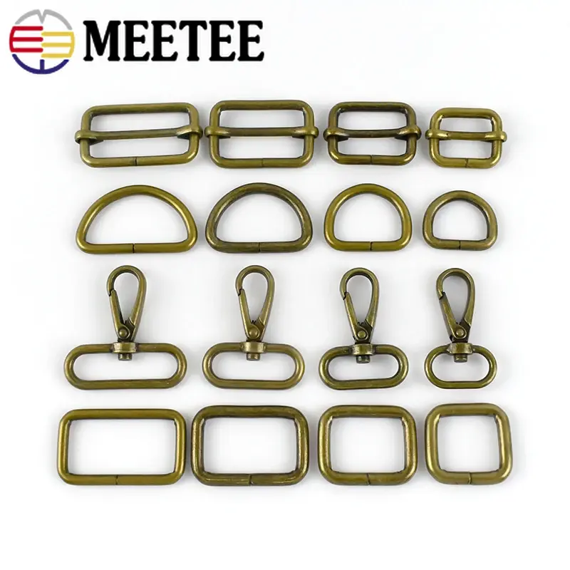 2/5Pcs Metal Ring Buckle 20/25/32/38mm D Buckles Lobster Clasp Tri-glide Webbing Adjuster Clasps Bag Strap Hook Accessories