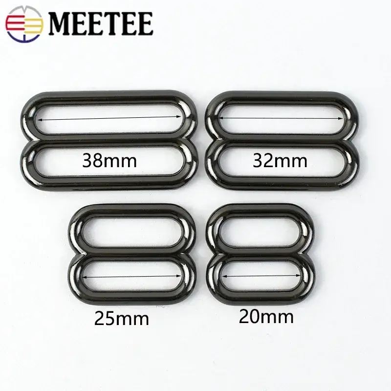 5/10Pcs 20/25/32/38mm Metal Buckles for Bag Strap Tri-Glide Sliders Clasp Webbing Belt Ring Hooks DIY Hardware Accessories