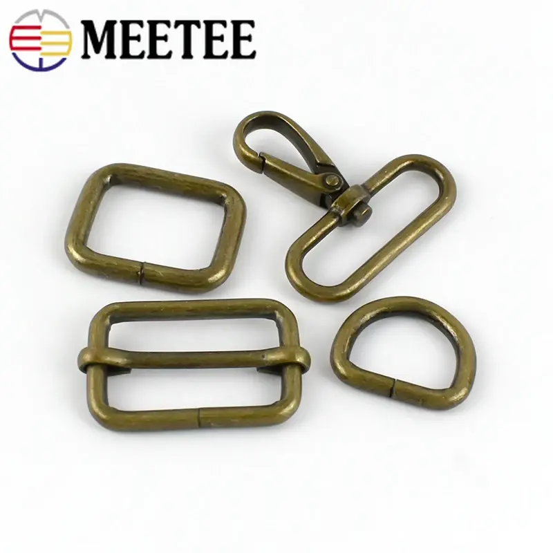 2/5Pcs Metal Ring Buckle 20/25/32/38mm D Buckles Lobster Clasp Tri-glide Webbing Adjuster Clasps Bag Strap Hook Accessories