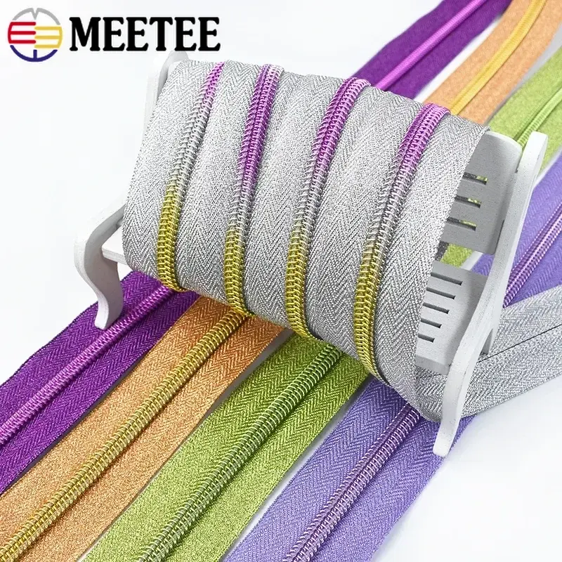 1/2/3/5M 5# Nylon Zipper Tape for Sewing Bag Plastic Zips By Meter Pocket Zips Replacement Repair Kit DIY Garment Accessories