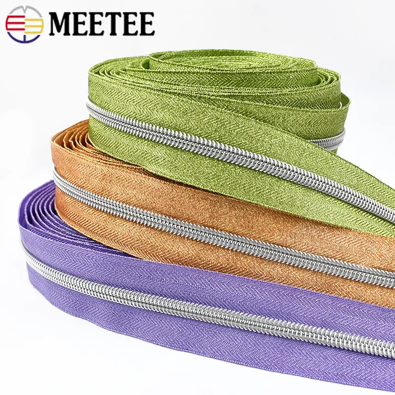 1/2/3/5M 5# Nylon Zipper Tape for Sewing Bag Plastic Zips By Meter Pocket Zips Replacement Repair Kit DIY Garment Accessories