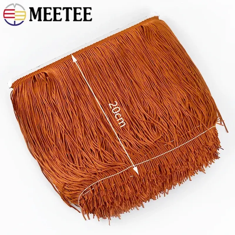 5/10M 20cm Polyester Tassel Fringes For Sewing Latin Dress Trim Lace Ribbon Garment Curtain Decorative Trimming DIY Accessories