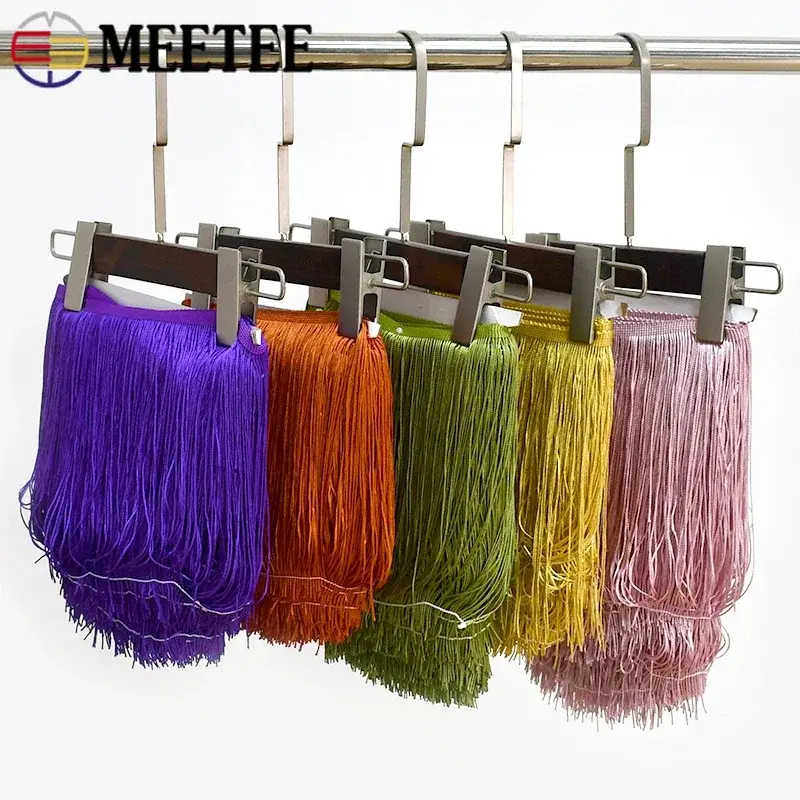 5/10M 20cm Polyester Tassel Fringes For Sewing Latin Dress Trim Lace Ribbon Garment Curtain Decorative Trimming DIY Accessories