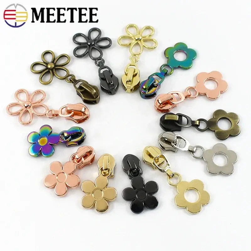 5-20Pcs Meetee 5# Nylon Zipper Sliders Bags Pocket Zippers Heads Clothes Zip Pull Repair Kits DIY Replacement Sewing Accessories