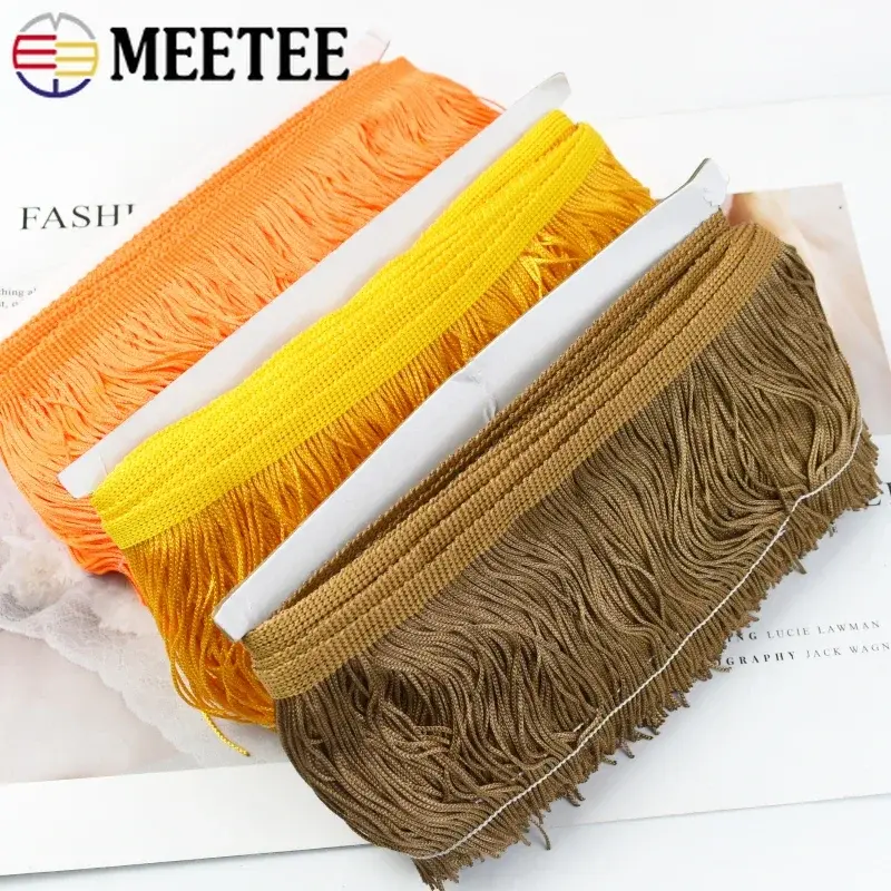 5/10M 20cm Polyester Tassel Fringes For Sewing Latin Dress Trim Lace Ribbon Garment Curtain Decorative Trimming DIY Accessories
