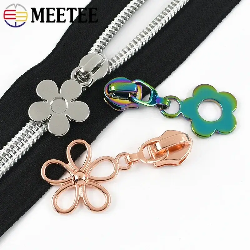 5-20Pcs Meetee 5# Nylon Zipper Sliders Bags Pocket Zippers Heads Clothes Zip Pull Repair Kits DIY Replacement Sewing Accessories