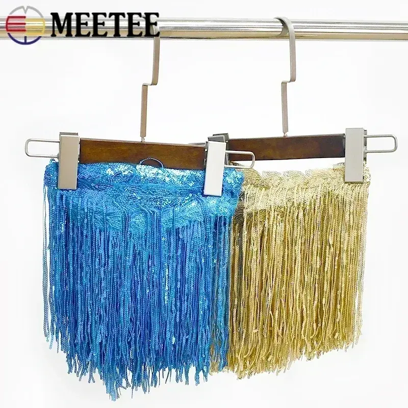 1-10Yards 20cm Sequin Tassel Fringe for Dance Dress Fringes Lace Trims Ribbon Tassels Glitter Fabric DIY Garment Accessories