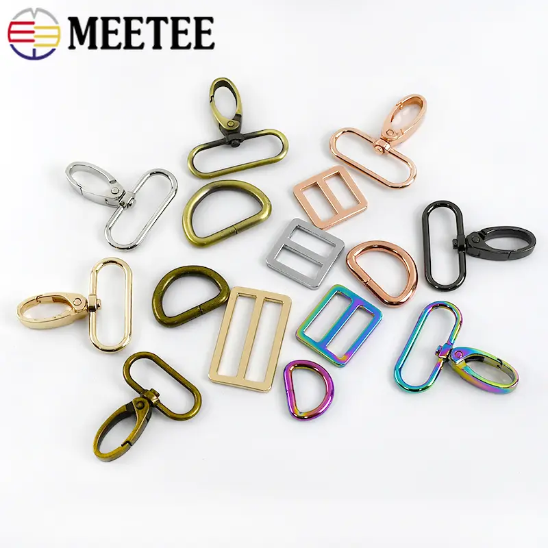 2/3Sets 16-38mm Bag Strap Lobster Buckle Metal Tri-glide Clasp For Webbing Adjuster D Ring Pet Collar Hook Hardware Accessories