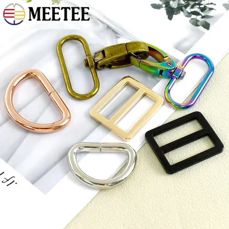 2/3Sets 16-38mm Bag Strap Lobster Buckle Metal Tri-glide Clasp For Webbing Adjuster D Ring Pet Collar Hook Hardware Accessories
