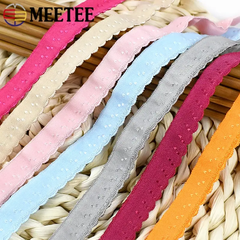 10/20/40Meters 11mm Colored Nylon Elastic Band Rubber Bands For Sewing Clothes Underwear Bra Shoulder Strap DIY Belt Accessories