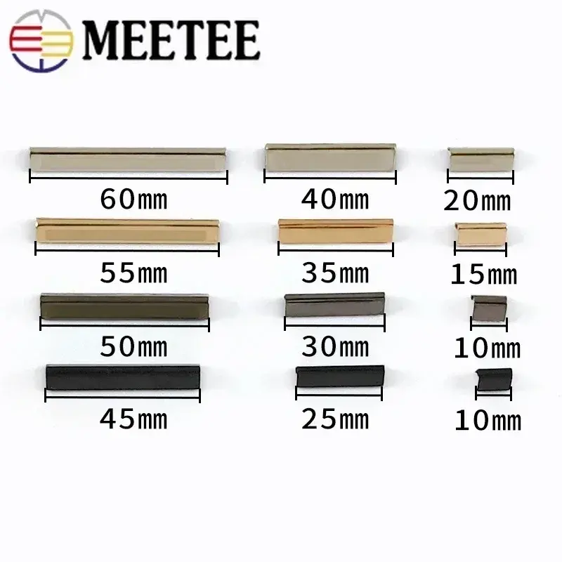 10Pcs 10-60mm Metal Tail Clip Buckles for Strap Suspenders Belt Tails Lock Wallet Leather Stopper Buckle Cord End Accessories
