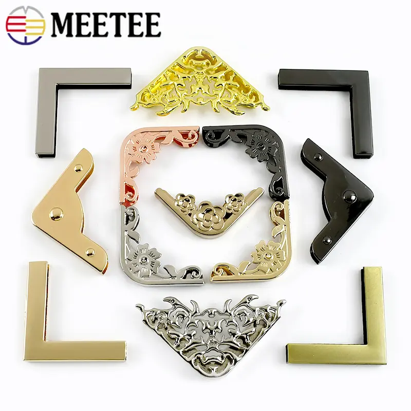 Meetee 2-10Pcs Bag Corner Buckle Purse Edge Protection Metal Clip Clasp Handbag Decoration Hook DIY Luggage Hardware Accessories