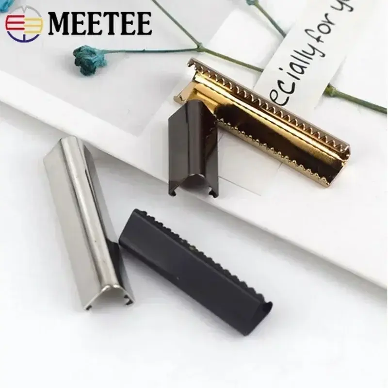 10Pcs 10-60mm Metal Tail Clip Buckles for Strap Suspenders Belt Tails Lock Wallet Leather Stopper Buckle Cord End Accessories