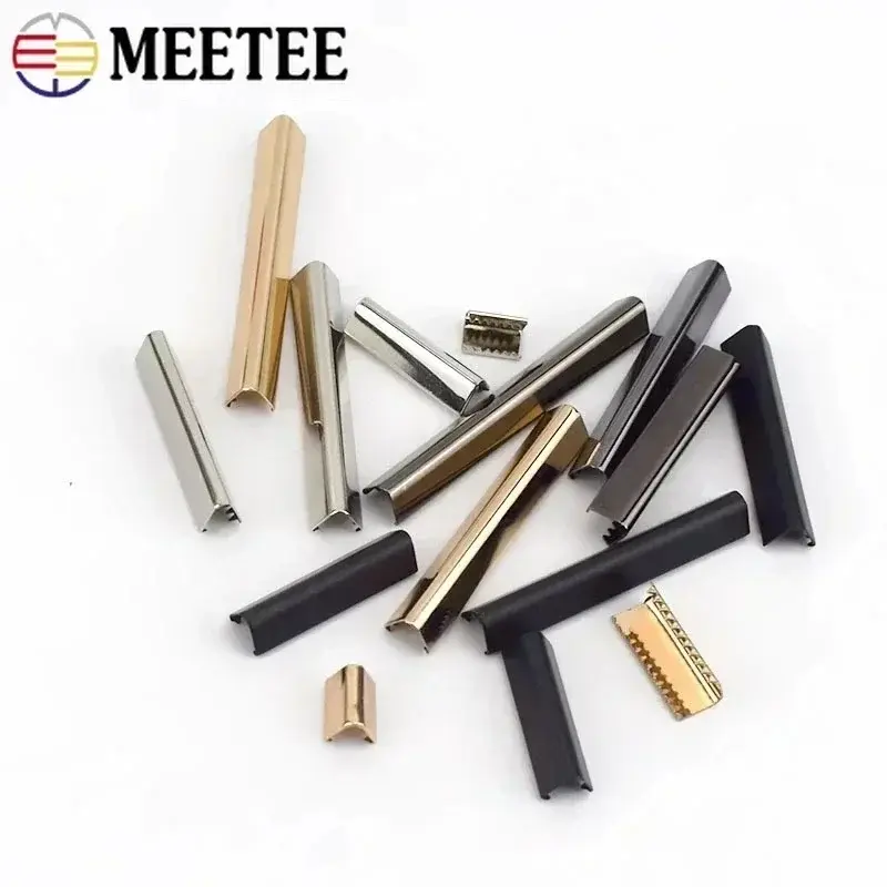 10Pcs 10-60mm Metal Tail Clip Buckles for Strap Suspenders Belt Tails Lock Wallet Leather Stopper Buckle Cord End Accessories