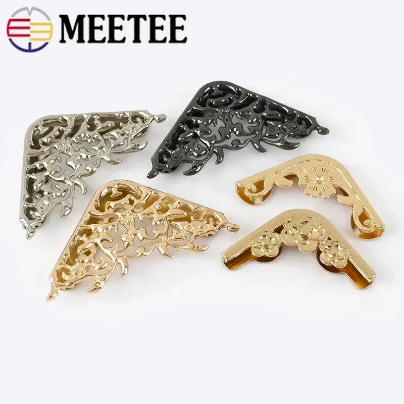 Meetee 2-10Pcs Bag Corner Buckle Purse Edge Protection Metal Clip Clasp Handbag Decoration Hook DIY Luggage Hardware Accessories