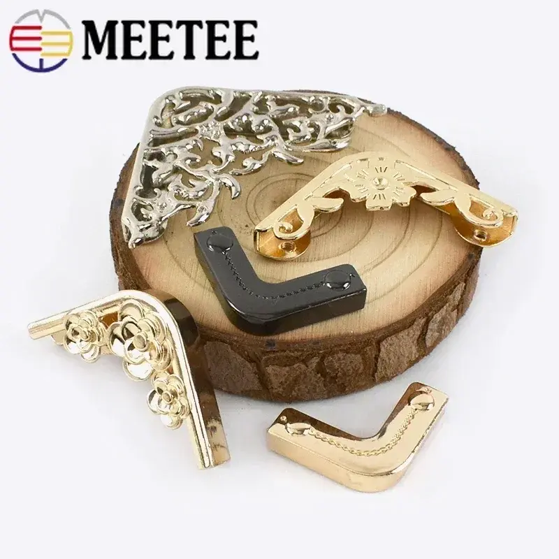 Meetee 2-10Pcs Bag Corner Buckle Purse Edge Protection Metal Clip Clasp Handbag Decoration Hook DIY Luggage Hardware Accessories