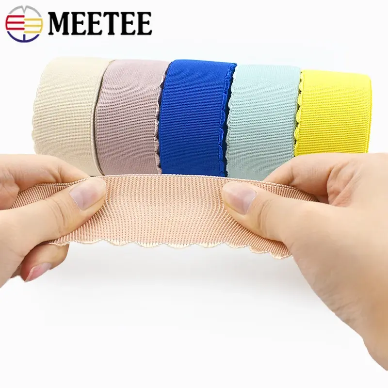 Meetee 2/5/10M 4cm Nylon Elastic Bands for Sewing Pants Waist Rubber Tape Underwear Colored Stretch Band DIY Garment Accessories