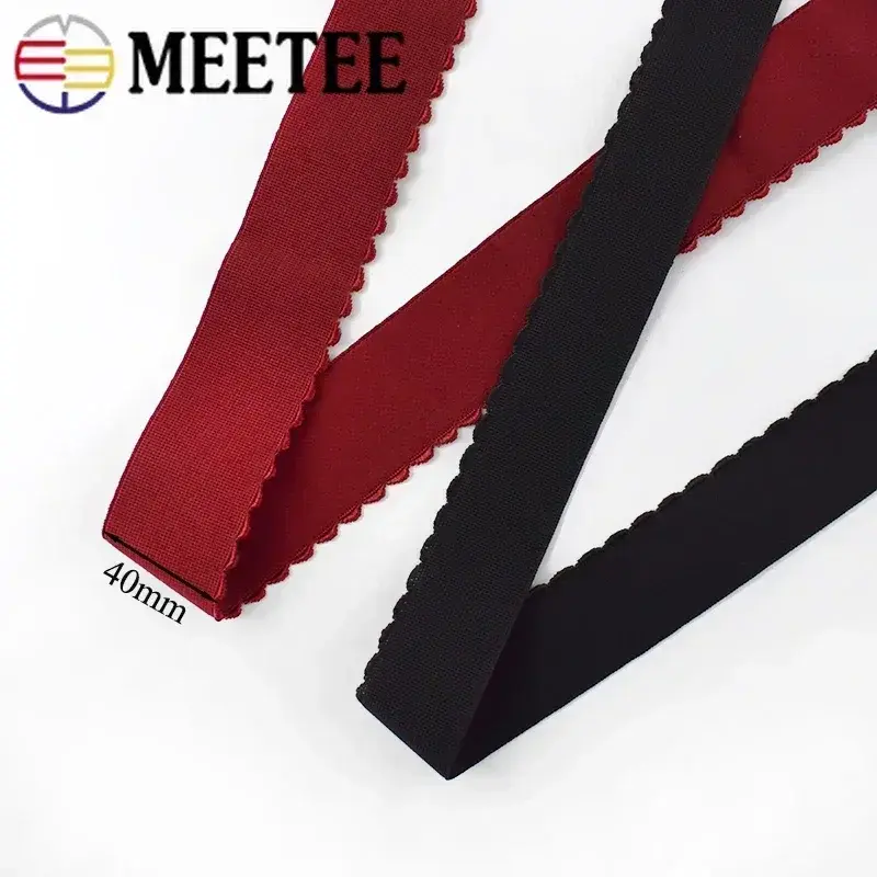 Meetee 2/5/10M 4cm Nylon Elastic Bands for Sewing Pants Waist Rubber Tape Underwear Colored Stretch Band DIY Garment Accessories