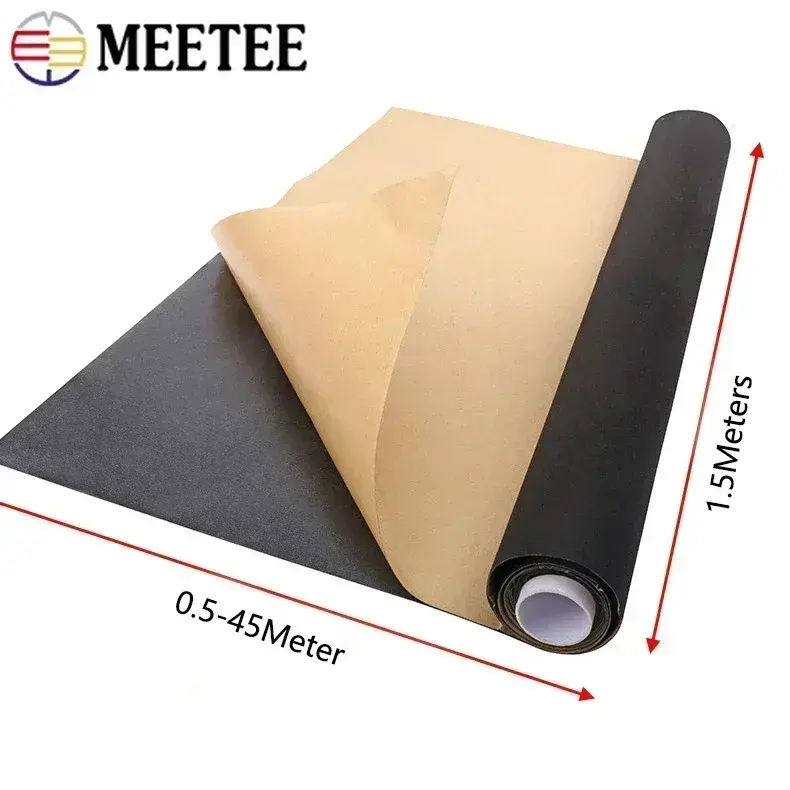 45*150cm 1.2mm Thick Velvet Self-adhesive Fabric Sticky Flock Adhesive Synthetic Leather Cloth for Car Interior Fabrics