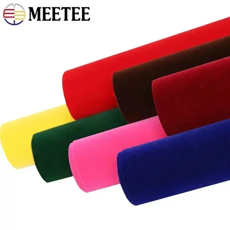 45*150cm 1.2mm Thick Velvet Self-adhesive Fabric Sticky Flock Adhesive Synthetic Leather Cloth for Car Interior Fabrics