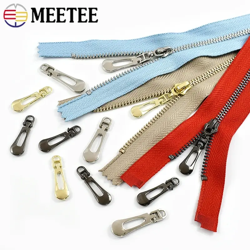 5Pcs Meetee 3# Close-End 15/18/20/25/30cm Metal Zipper Auto Lock Zippers Decoration Zip for Sewing Bags DIY Clothing Accessories