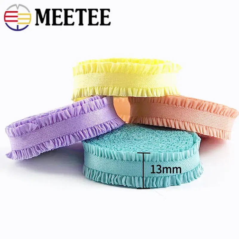 10/20Yards 13mm Colorful Elastic Bands Double Rubber Ribbon For Clothes Bra Underwear Webbing DIY Garment Sewing Accessories