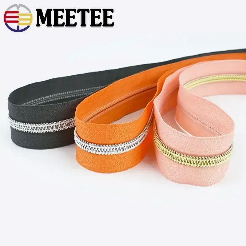 2/5/10/20M 5# Sewing Zipper Tape Nylon Zippers for Bag Coil Roll Zips By The Meter Garment Repair Kit DIY Sewings Accessories