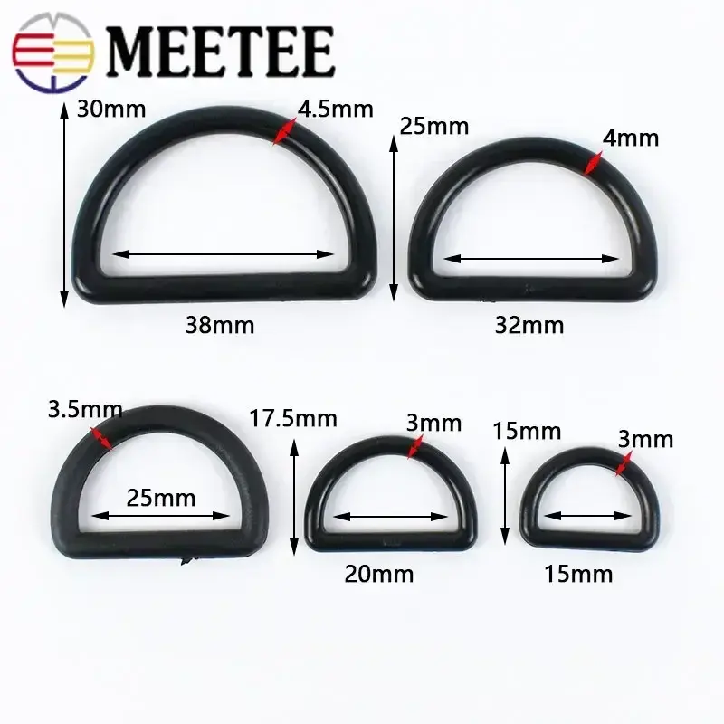 50Pcs Plastic Buckles for Backpack 15-38mm Bag Strap D Ring Buckle Webbing Belt Clasps Hooks Handbag Decor DIY Accessories