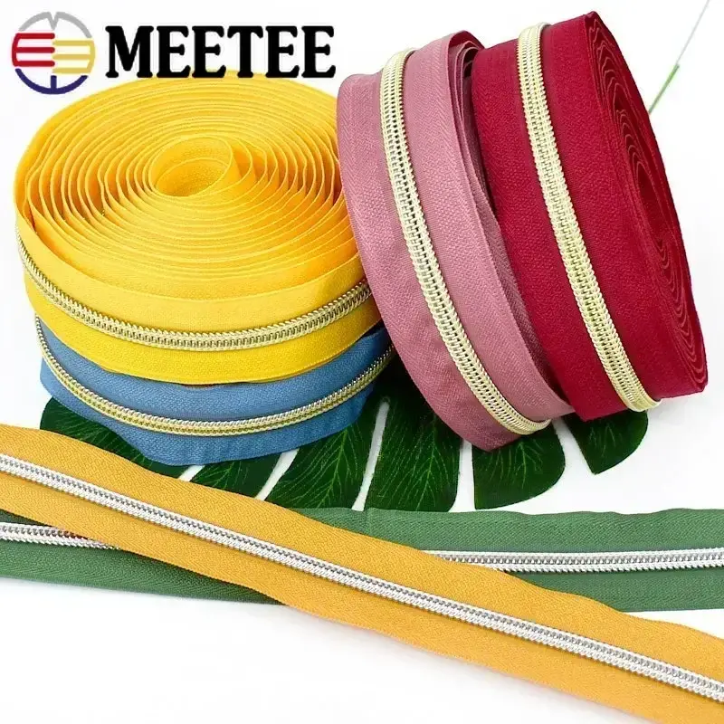 2/5/10/20M 5# Sewing Zipper Tape Nylon Zippers for Bag Coil Roll Zips By The Meter Garment Repair Kit DIY Sewings Accessories