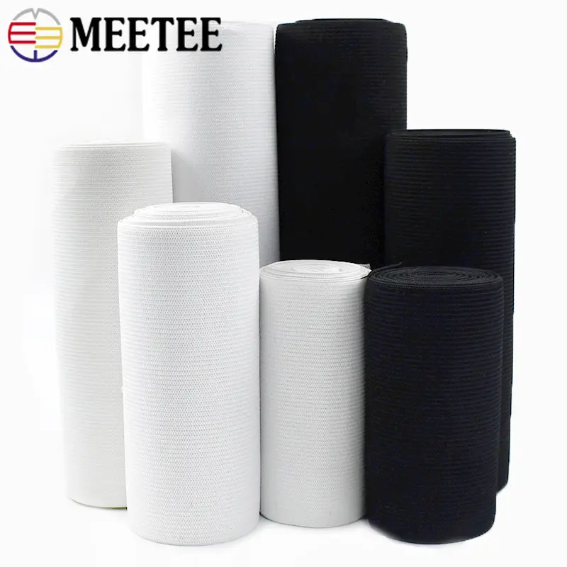 1Meters Meetee 7-50cm Extra Wide Elastic Band Crochet Soft Skin Rubber Bands Underwear Pants Waist Belt DIY Sewing Accessories